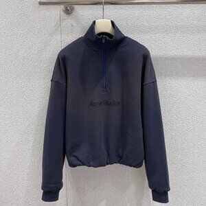 Acne Studios New Embroidered Half-Zip Turtleneck Sweatshirt